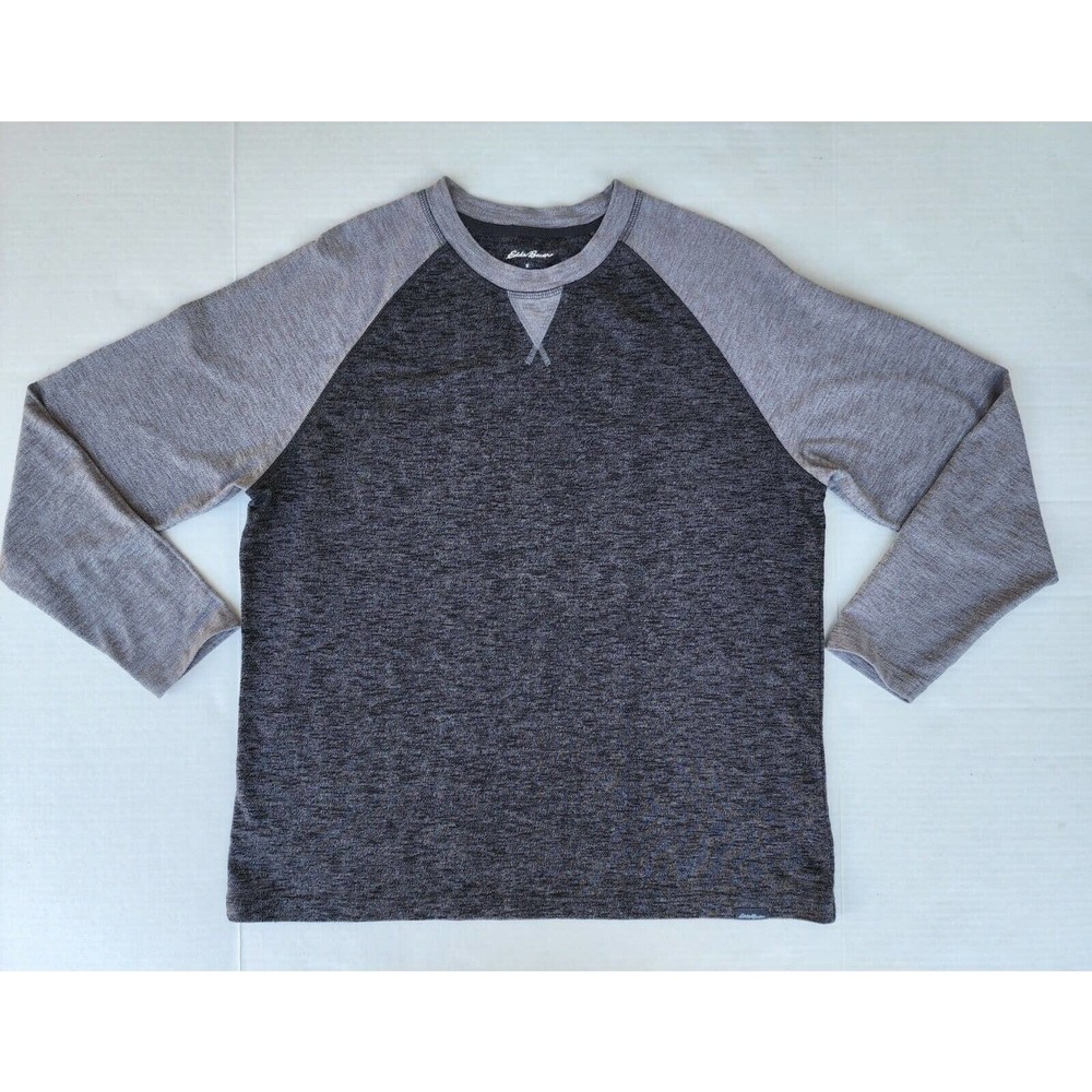 Eddie Bauer Long Sleeve Shirt XL Gray/Charcoal Gray